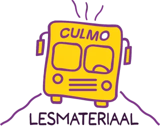 Beeldmerk Lesmateriaal Culturele Mobiliteit Drenthe po 5-8 - gele bus als strip
